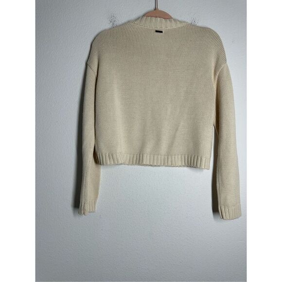 Billabong Women’s Cotton Blend Knit Crop Cardigan Buttoned Sz S Oversized - Picture 4 of 11